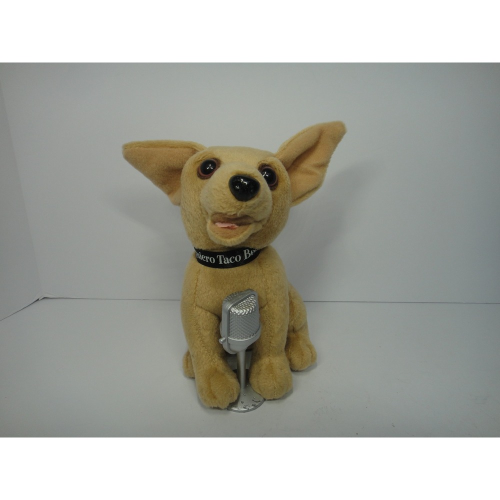 Vintage Taco Bell Chihuahua Plush Dog with Microphone Yo Quiero Taco Bell 6 in